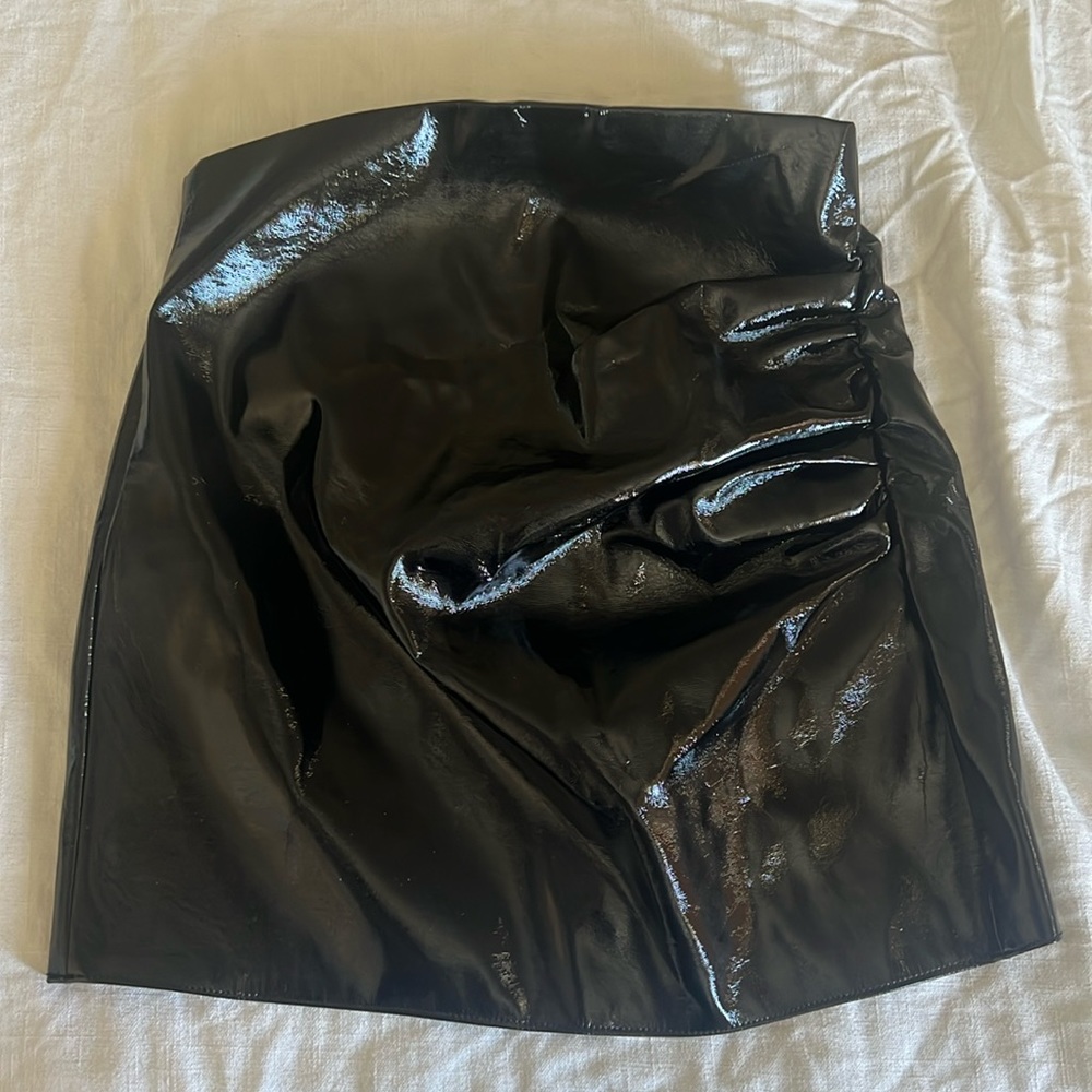 ZARA faux leather skirt — black